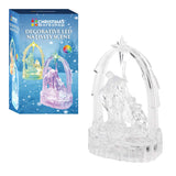 Clear acrylic Christmas Nativity scene with changing LEDs