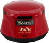 SMART waffle bowl maker open showing shaped cooking plates