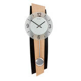 Black and beech modern quartz pendulum wall clock