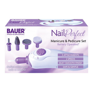 Bauer Professional Manicure and Pedicure Set ~ Battery Operated