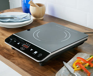 Digital Induction Hob Hot Plate with 10 Temperature Settings and Touch Control, Single, 2000 W, Black