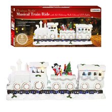 Load image into Gallery viewer, Musical Train Ornament, White with Multi LED
