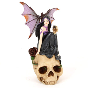 Mystic Legends Lady Sitting on Skull Figurine 