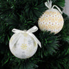 14-Piece 75 mm Frost/ Snow Design Decoupage Baubles