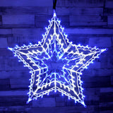 54cm blue and white LED star window light with 8-function chaser