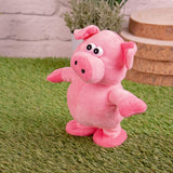 Walking talking pink plush pig voice-mimicking toy