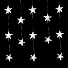 Load image into Gallery viewer, 24 LED Star Curtain Lights, Indoor and Outdoor ~ Bright White
