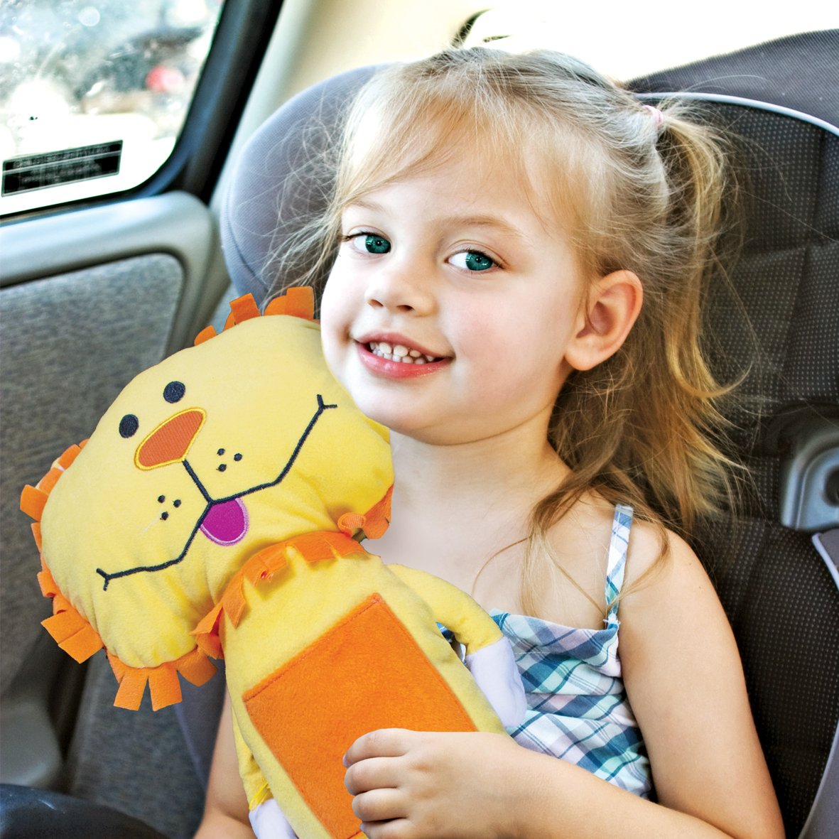 Leo the Lion seatbelt plush kids travel companion