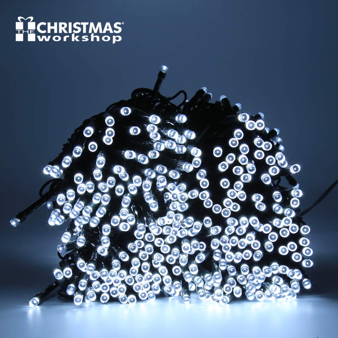 600 bright white LED chaser Christmas lights 41.9m with 8 modes