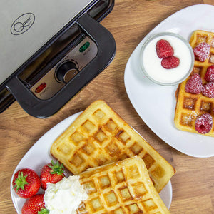 Twin Two Slice Waffle Maker, Stainless Steel, 1000 W, Silver