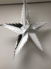 Load image into Gallery viewer, Foil Decoration Christmas Star Spiked - SILVER &amp; WHITE
