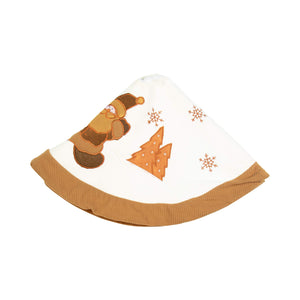 Woodland Tree Skirt White and Brown, 90cm in diameter