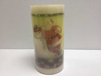 5cm LED Pillar Candle With Santa Design