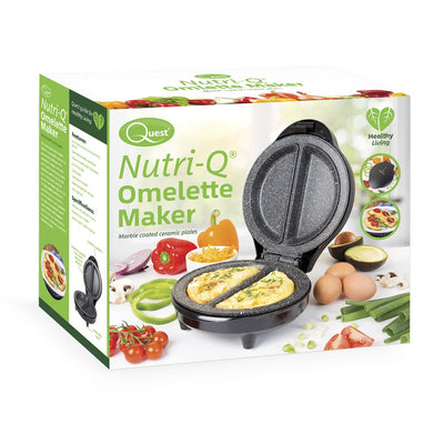 Healthy Eating Twin Double Marble Coated Ceramic Plates Omelette Maker, Plastic, 700 W