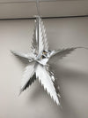 Foil Decoration Christmas Star Spiked - SILVER & WHITE