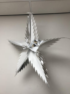 Foil Decoration Christmas Star Spiked - SILVER & WHITE