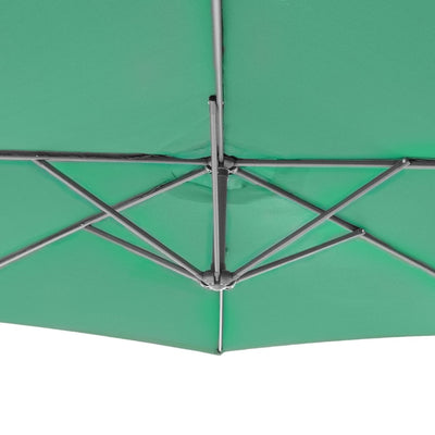 3M Cantilever Banana Parasol 6 Ribs Hanging Umbrella with Crank mechanism - GREEN