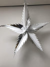 Foil Decoration Christmas Star Spiked - SILVER & WHITE