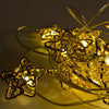 The Christmas Workshop 88960 gold metal star string lights 20 warm white LEDs