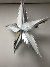 Foil Decoration Christmas Star Spiked - SILVER & WHITE