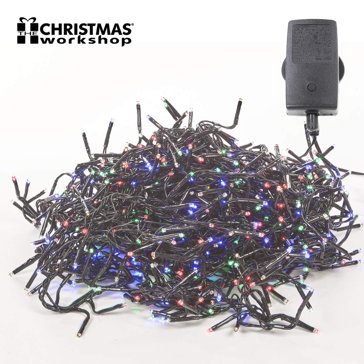 1000 multicoloured LED chaser Christmas lights alternate view