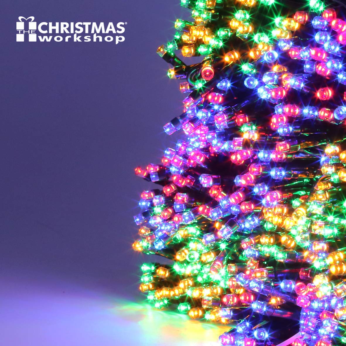 1000 multicoloured LED chaser Christmas lights with 8 modes