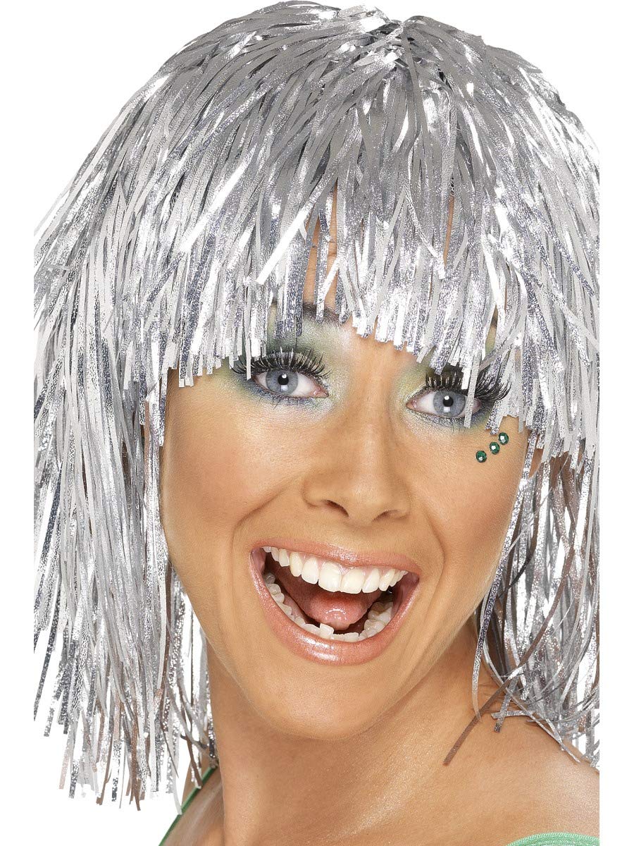 Premier silver tinsel devil wig for Halloween fancy dress