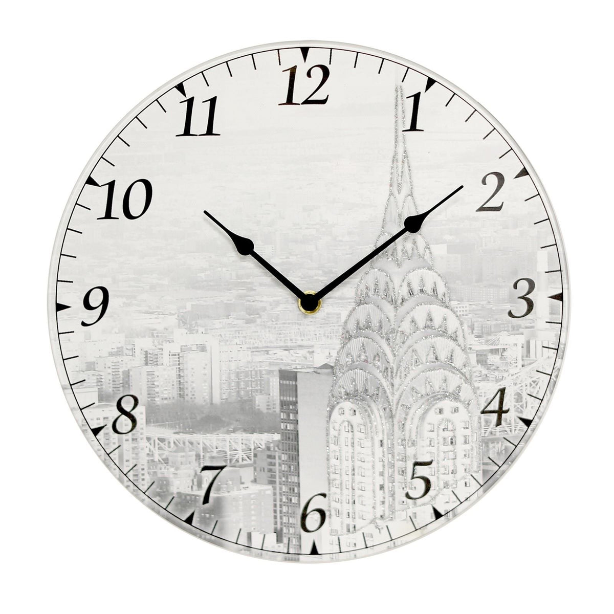 Widdop 30cm glass wall clock for kitchen or home