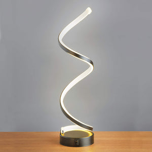 Spiral LED Lamp | Black Frame | Stylish Design | Timer Function | Warm White LED