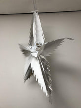 Load image into Gallery viewer, Foil Decoration Christmas Star Spiked - SILVER &amp; WHITE
