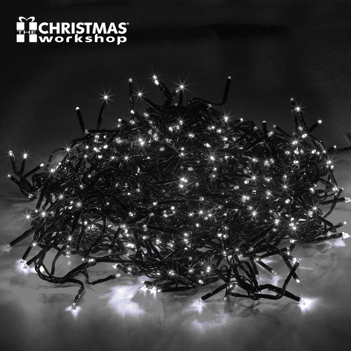 1000 bright white LED chaser Christmas lights with 8 modes