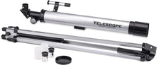 Load image into Gallery viewer, Kids Lightweight Refractor Telescope with Tripod, Silver
