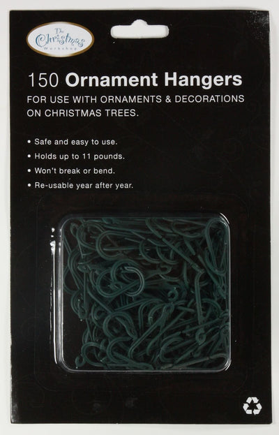 Christmas Tree Ornament/Decoration Hangers 150/Pk - Green