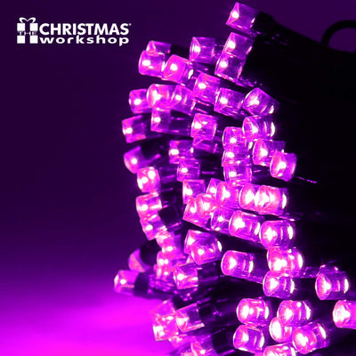 Christmas Chaser 100 Pink LED lights Indoor Outdoor 8 Functions Multi Action