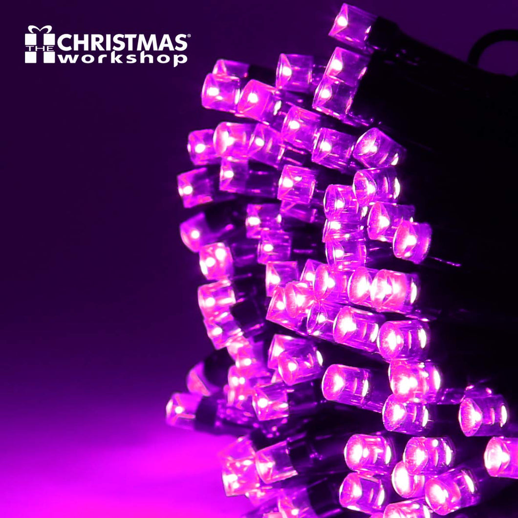 100 LED Pink Chaser lights, Indoor and Outdoor Christmas 8 Functions 