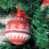 14 red 75mm Nordic decoupage Christmas baubles