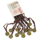 Kids' plastic sports winner medals with ribbons