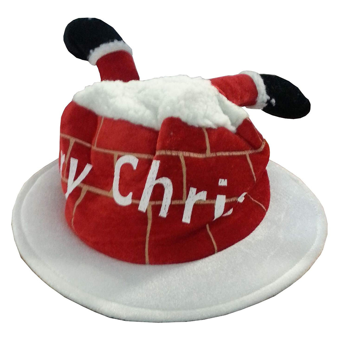 Christmas novelty party hat with Santa legs