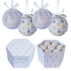 14-Piece 75 mm Frost/ Snow Design Decoupage Baubles