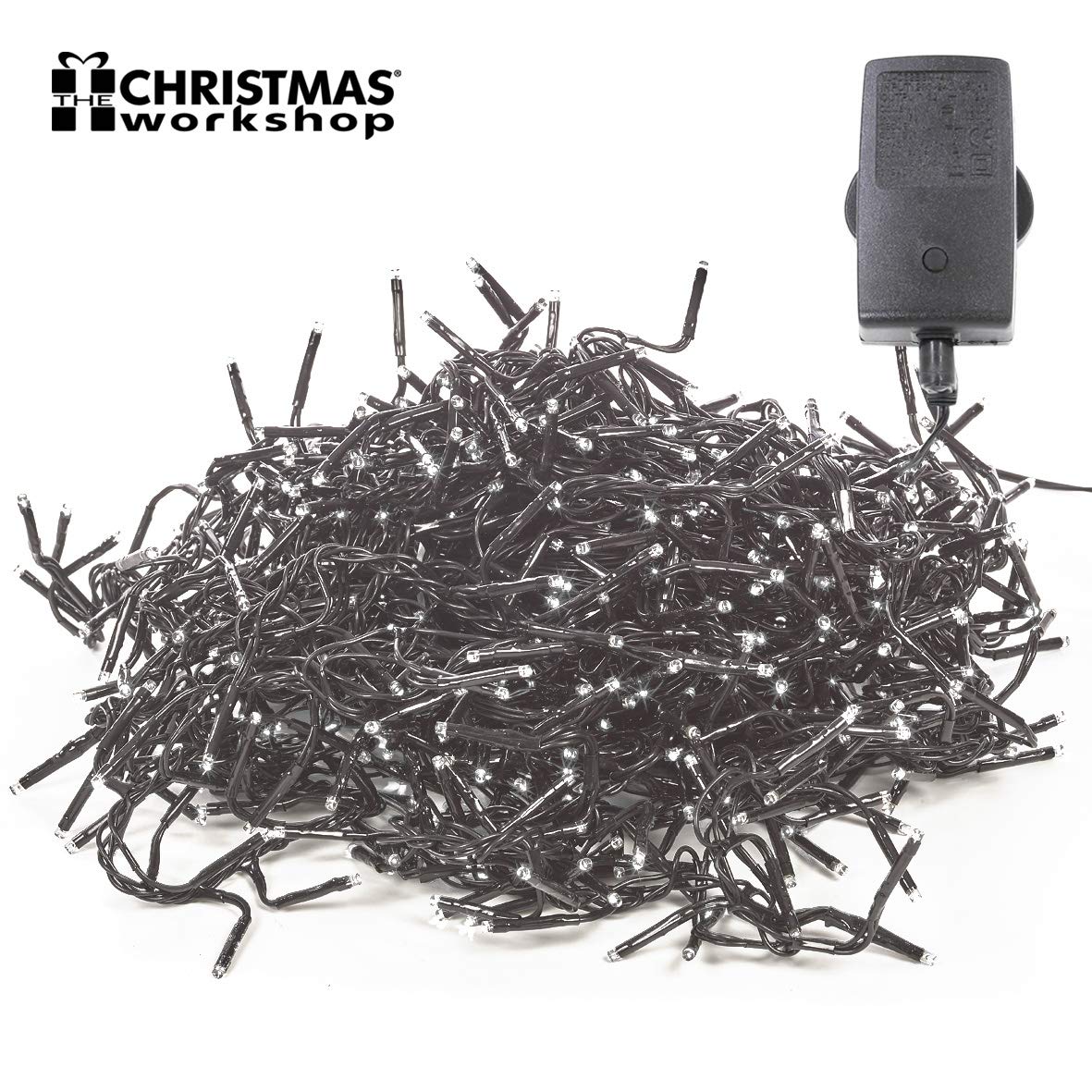 1000 bright white LED chaser Christmas lights alternate view