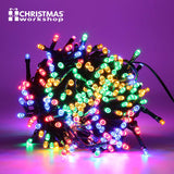 200 multicoloured LED chaser Christmas lights, 13.9m