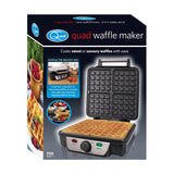 Quest four waffle maker black and stainless steel
