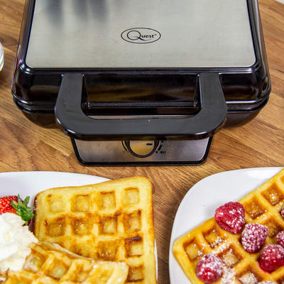 Twin Two Slice Waffle Maker, Stainless Steel, 1000 W, Silver