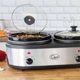 Triple 2.5 litre ceramic crock pot buffet server