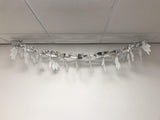 Silver white Christmas foil lantern decoration display
