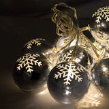 10 clear 6.5cm LED snowflake bauble Christmas string lights