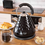 Quest 1.7L 3000W black fast boil pyramid kettle