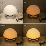Opal glass dome lamp with chrome touch-control base