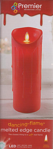 Christmas Xmas Dancing Flame Candle 23cm in red