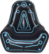 Black inflatable gaming chair with controller storage pocket